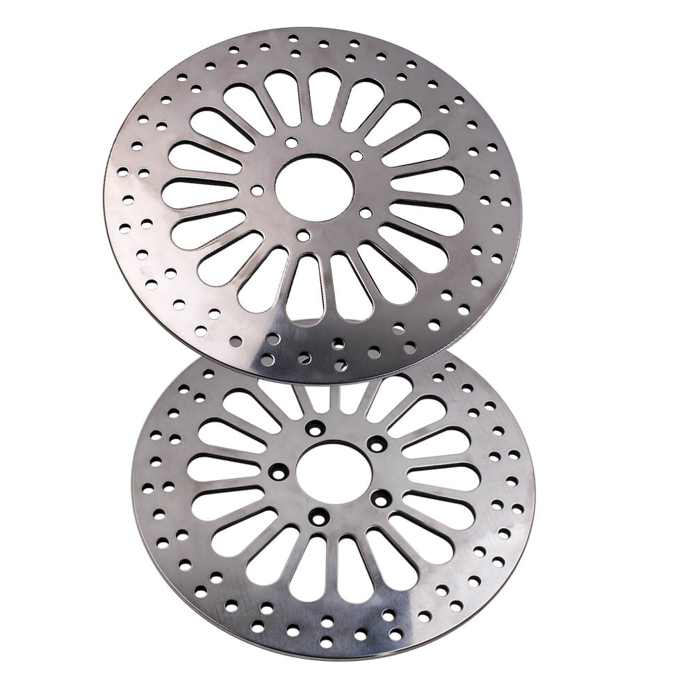 11.8 Inch 300mm Polished Front Brake Rotor Disc Set 2Pcs Stainless