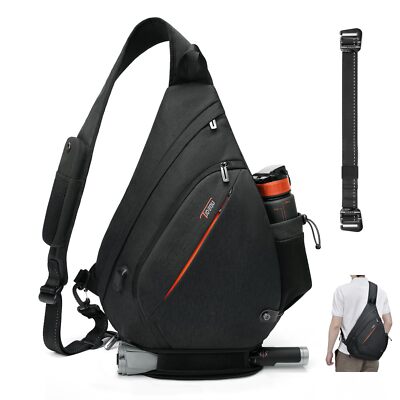 Crossbody Sling Bag for Men 19L Backpack with 8 Pockets Black | eBay
