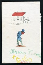 RARE ORIGINAL DRAWING PRINCESS VICTORIA DAUGHTER EDWARD VII NANNY WALKEY