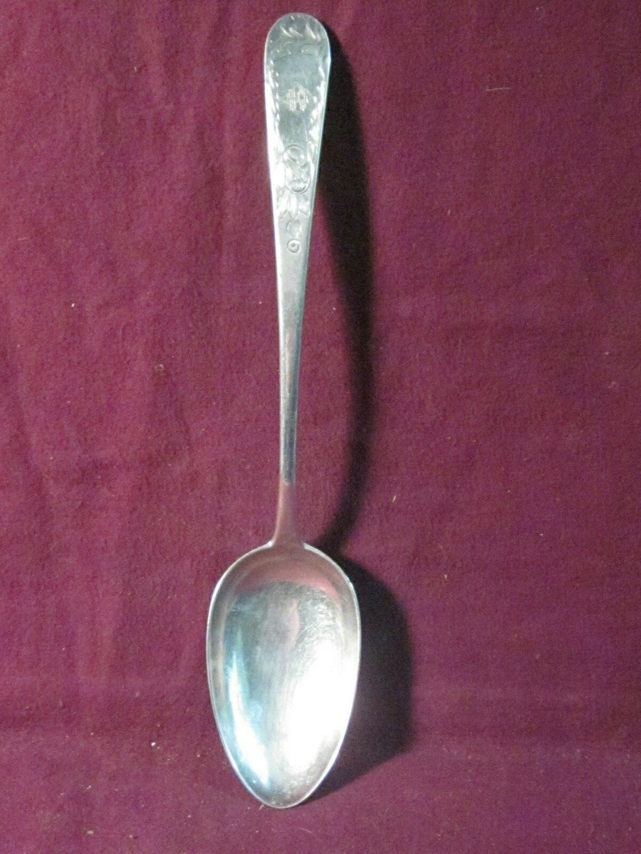 S Kirk & Son 10.15 COIN SILVER SERVING SPOON Unk Pattern 9 1/4