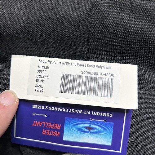 National Patrol Black Dress Pants Style 3000E BLK Size 42/30 Brand New - Picture 7 of 7