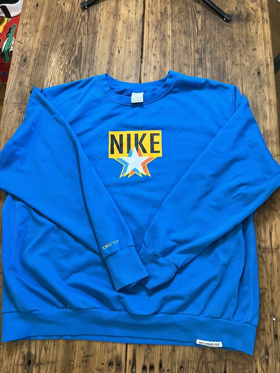 Nike XXL Standard Issue Basketball Crew Sweatshirt Blue [DH2849-411] Mr  Beast