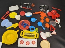 Vintage Mixed Hard Plastic Lot Pretend Play Kitchen Toys Utensils