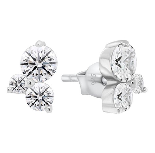 Boucles D'oreilles Homme Diamants 0.43ct Argent 925 - Studs Vis Pour Hommes élégants