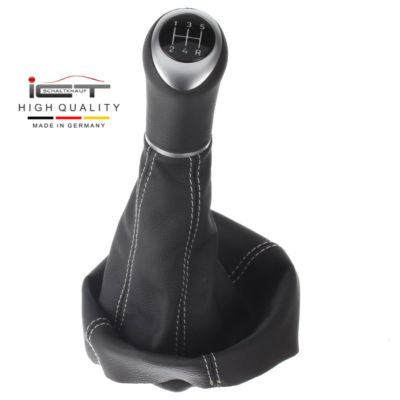 ICT Schaltknauf Schaltsack Leder für Opel Vauxhall Astra G Naht silber B65