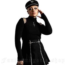 Killstar Temptress Long Cutout Sleeve High Neck Gothic Punk Top Size Large