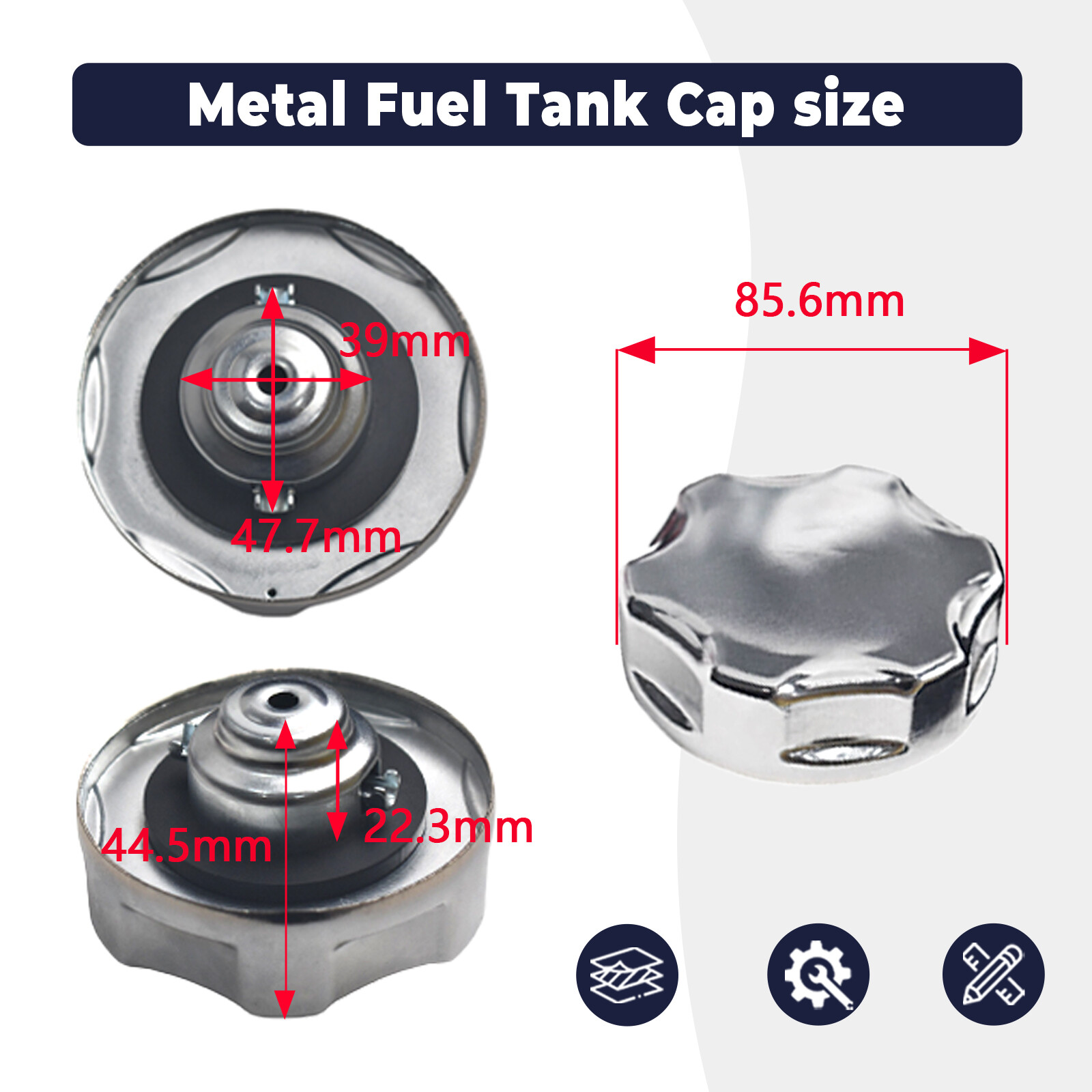 Fuel Cap Gas Cap Fits Honda GX120 GX140 GX160 GX200 GX240 17620-ZH7-023 / 125-36