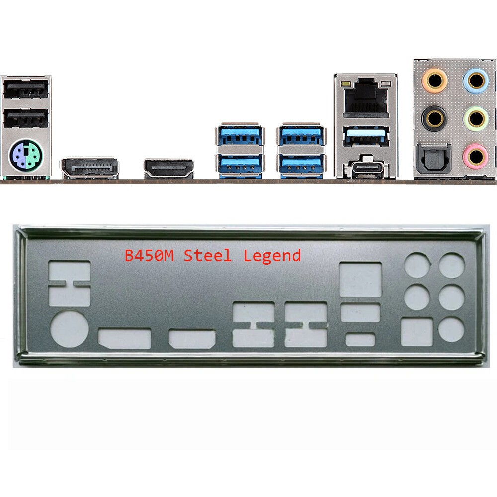 For ASRock B450M STEEL LEGEND,B450 STEEL LEGEN I/O Shield BackPlat ...