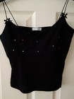 top shop sparkly party top camisole size 12 partywear colourful gems