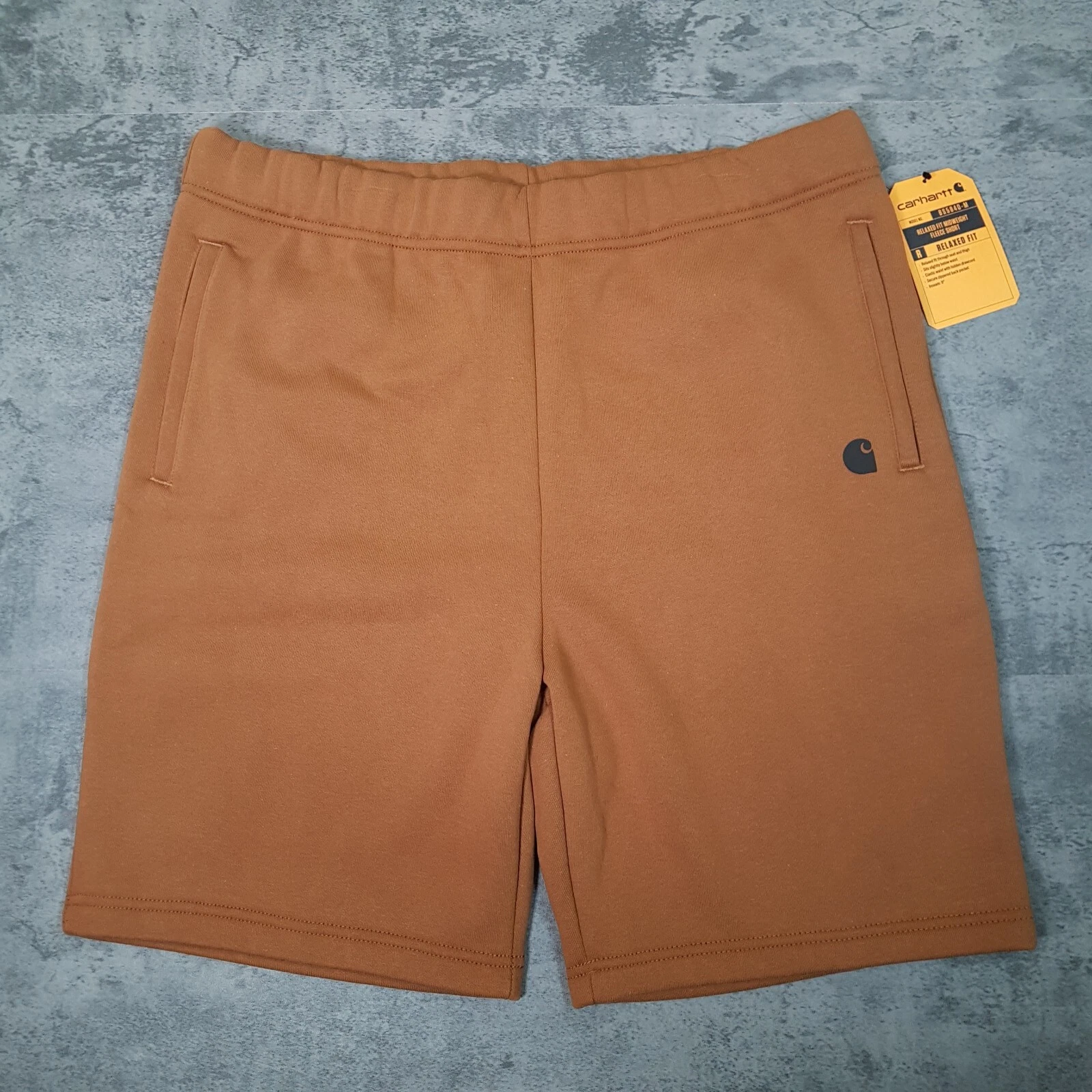 CARHARTT Fleece Midweight Relaxed Fit Sweat Shorts Mens Size SMALL Brown