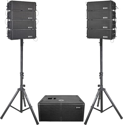 PRORECK Concert Set 6000W P.M.P.O Stereo Mono DJ Powered PA Speaker System Combo