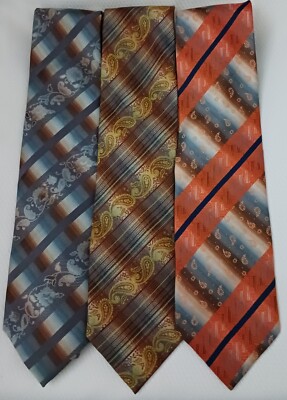Mens (3) Cartini Italy various geometric ties GREAT CONDITION 