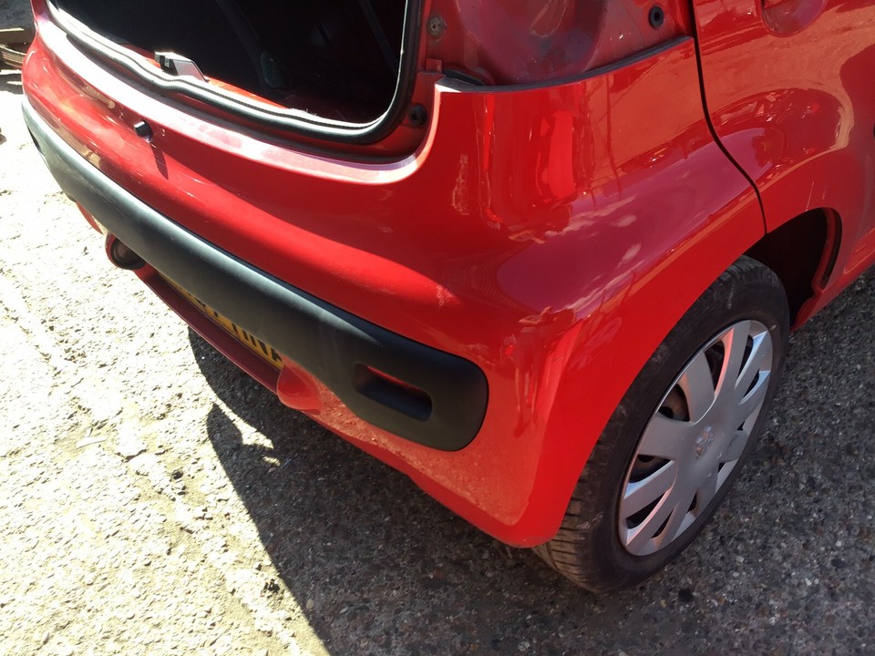 PEUGEOT 107 REAR BUMPER IN SCARLET RED PAINT CODE KJH 20052013 eBay