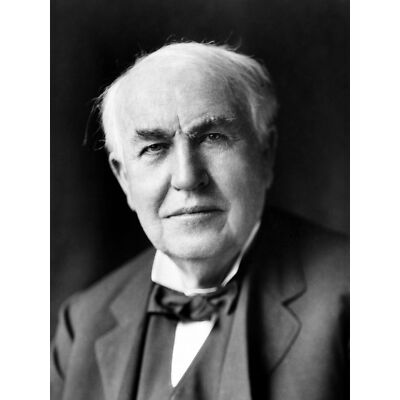 Portrait Erfinder Thomas Alva Edison altes Foto Wandbild Leinwanddruck 18 x 24 Zoll