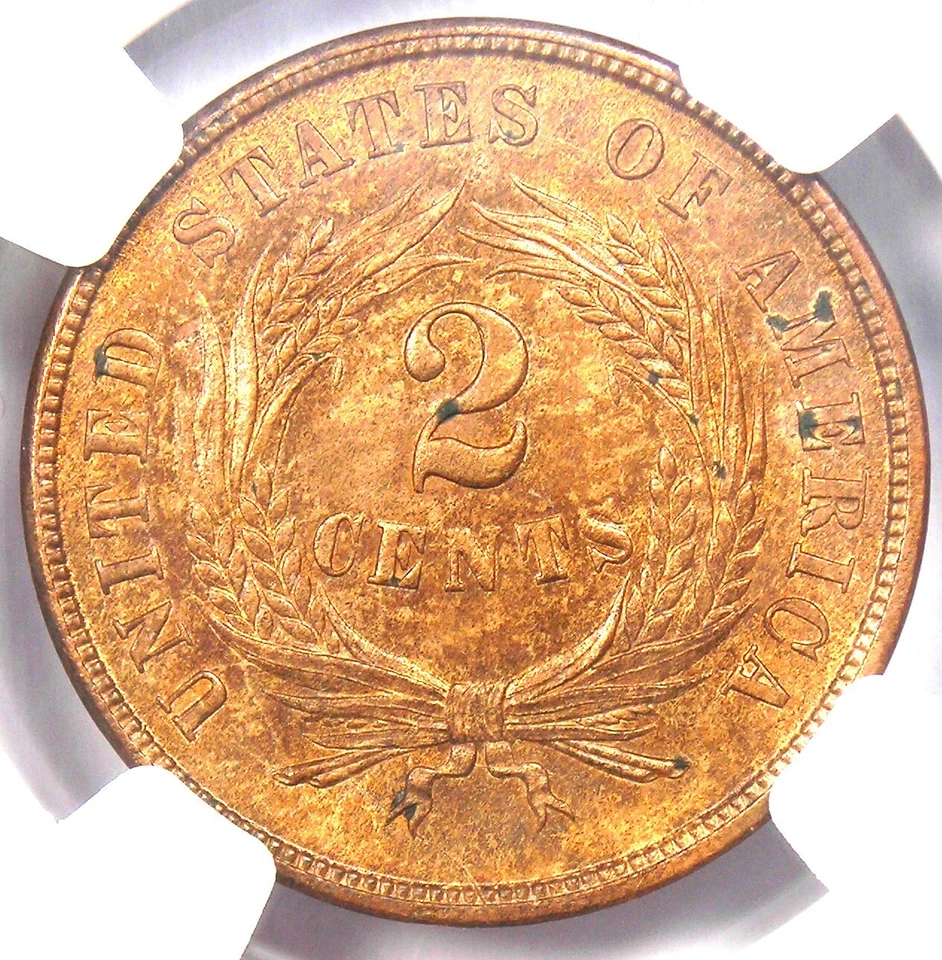 1864 "Small Motto" Variety Two Cent Coin 2C - NGC Uncirculated Details (UNC MS) - Image 4 of 4