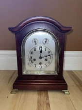 1920's Junghans Wurttemberg Germany Westminster Mahogany Bracket Clock
