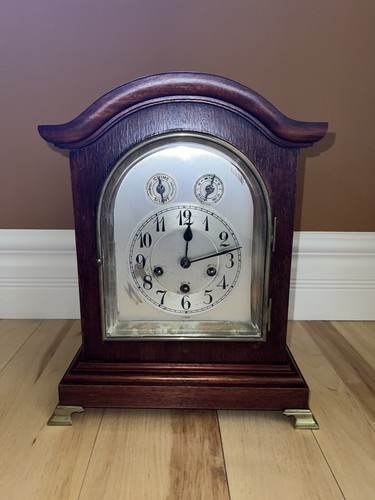 1920's Junghans Wurttemberg Germany Westminster Mahogany Bracket Clock - 第 1/10 張圖片