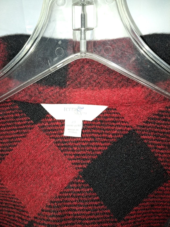 Женский Buffalo красный и черный клетку плюс размер куртка/размер 2 X - Изображение 2 из 3