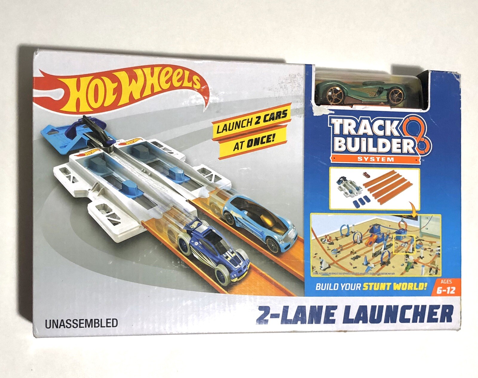 hot wheels track builder 2 lane launcher