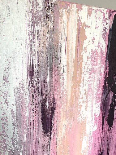 Original pink Painting HandPainted Modern Wall Art for loft living room her him - Picture 3 of 12