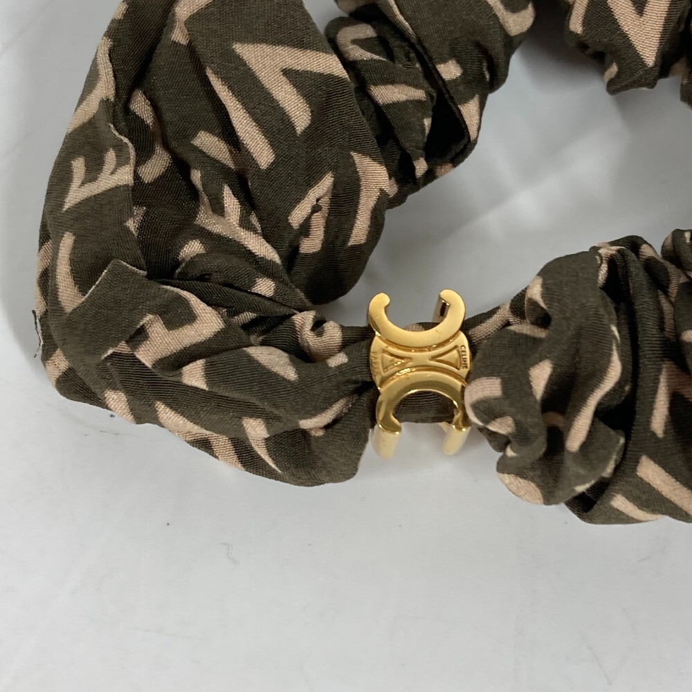 CELINE Triomphe logo hair accessories hair rubber Scrunchie 