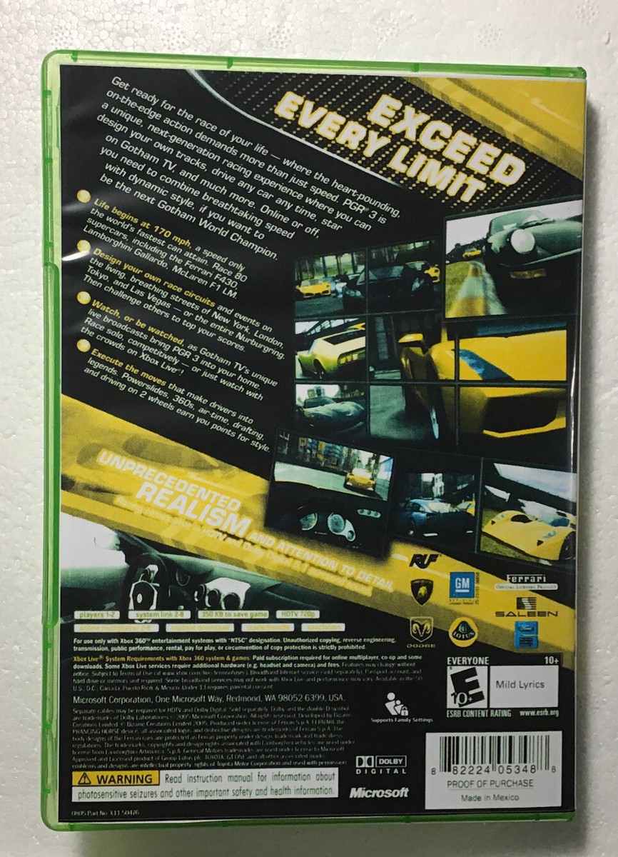 Project Gotham Racing (Microsoft Xbox 360, 2005) TESTED CLEAN