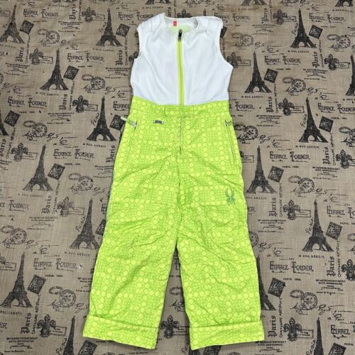 Spyder Kids Sparkle White / Green Insulated Pant Size 5 - Picture 1 of 18
