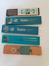 Lot of 5 Vintage Pencil Leads Graphite  Koh-I-Noor Eagle Turquoise 