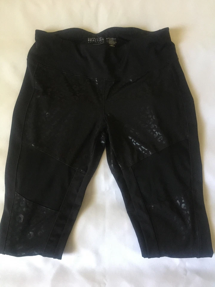 Kenneth Cole Reaction Women's Activewear Black With Mesh Large Running Pants - Image 4 of 4