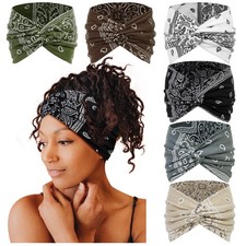 Tobeffect Wide Headbands for Women, 7 Extra Wide Boho Headbands Fashion Headw...
