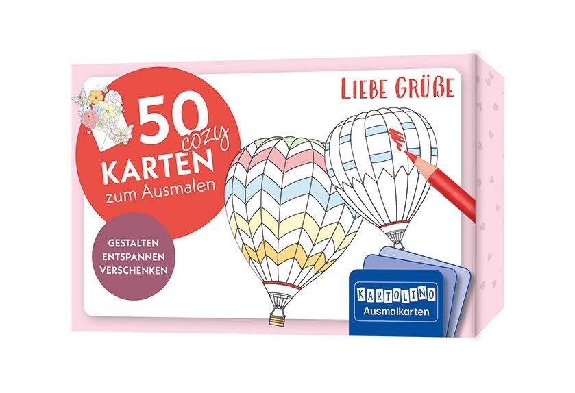 50 cozy Karten zum Ausmalen - Liebe Grüße - Image 2