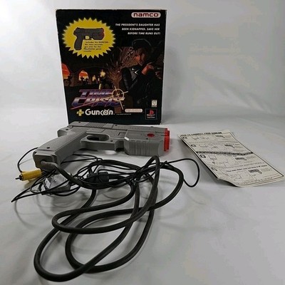 NO GAME! Time Crisis Plus Guncon GUN + BOX + INSERTS Only