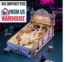 ROKR 3D Pinball Machine Wooden Puzzle Amusing Table Game Adult Toy Xmas Gifts