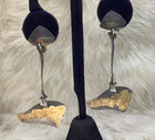 14k Gold & 925 Sterling Silver Vintage Earrings HRATCH BABIKIAN Dangle Modernist — photo 2