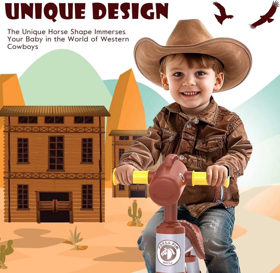 Bicicleta de Equilibrio Bebé para Niño Niña de 1-2 Años, Diseño Único de Caballo, para 12-24 M... Foto 2 de 4