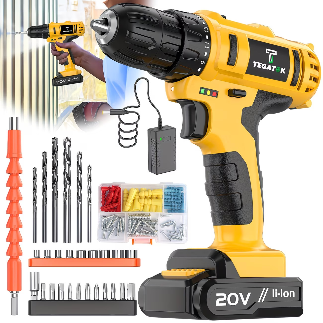 Electric Drill ToolBox Set | Cordless Rechargeable Electric Drill Tool Set