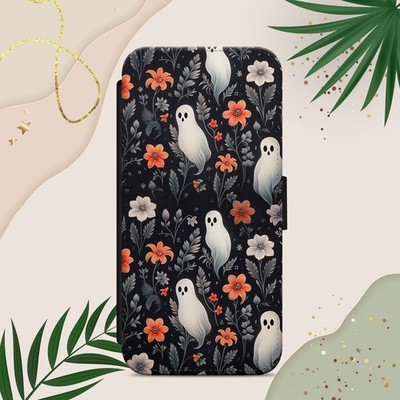 Handyhülle Geist Blumenmuster Herbst iPhone Samsung Pixel Flip Wallet Cover