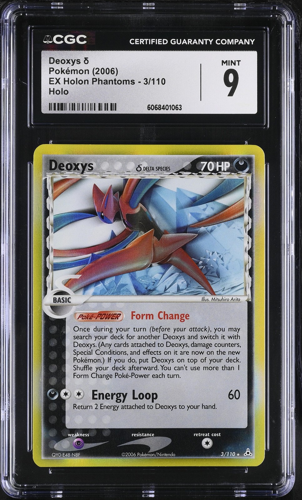 CGC 9 MINT Deoxys ´ 2006 EX Holon Phantoms 3/110 Holo Pokemon Card