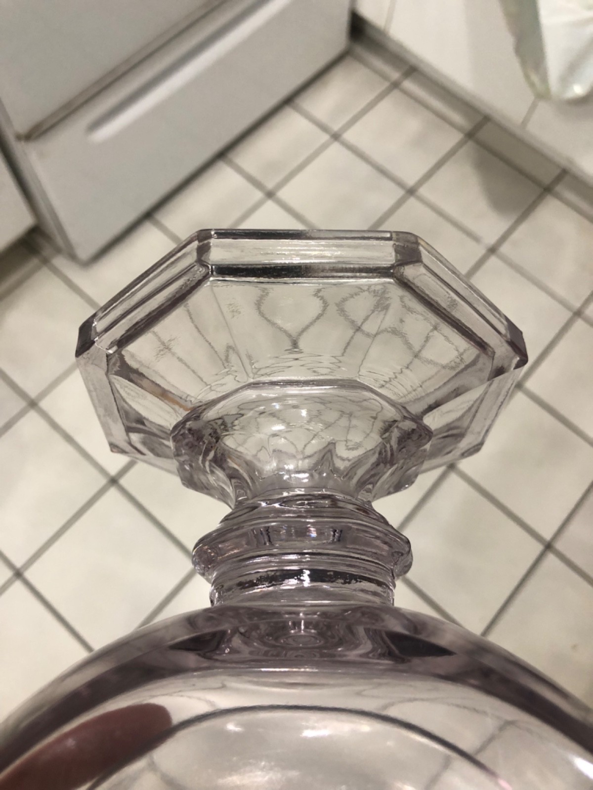 VINTAGE MINTY CRISP c1900 13 1/2” “BANJO” GROUND TO FIT APOTHECARY CANDY JAR