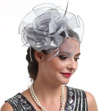 TOPOQ Wedding Fascinators Tea Party Hat for Women Flapper Pillbox Fascinator Ha