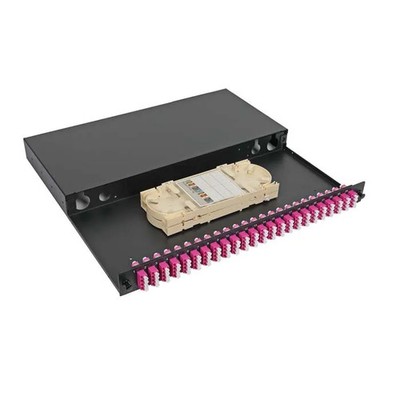 Cablenet Loaded Fibre Patchpanel OM3/OM4 96 Fibre 24 x Erika Violet LC Quad