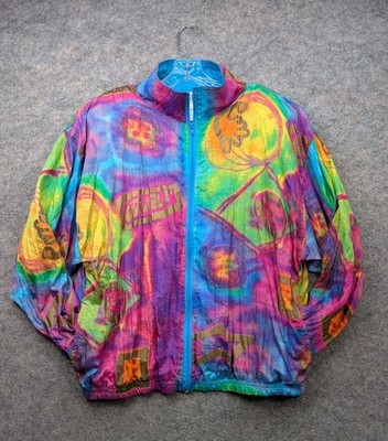 Mureli Jacket Women's Large Multicolor Track Windbreaker Athleisure Vintage Y2K