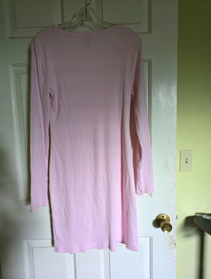 Universal Thread Pink Knit T-Shirt Dress S Crew Neck Long Sleeve Short Solid