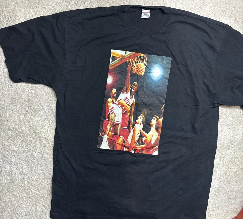 Camiseta De Colección Años 90 Michael Jordan Dunking Lengua Fuera Pic Chicago Bulls Talla 3XL RARA Foto 2 de 4