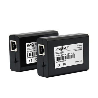 2-Pack 24W 802.3at Gigabit PoE+ Splitter, 5V/9V/12V, 5.5mm, Micro USB, 6 Cables