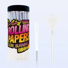 Pre Rolled Cones 100Pcs Glass Cones Rolling Paper King Size Ultra-thin 108mm