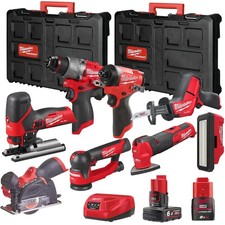 Milwaukee M12FPP7B2-625P 12V Fuel 8 Piece Powerpack Tool Kit with 1 x 6.0Ah