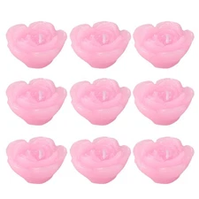 12pcs Pink Rose-Shaped Candles, Floating Flower, Decorative Light, Home Decor