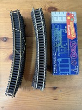 HO Scale Curved Train Tracks Lot Of 28 With Box Of Miscellaneous Items