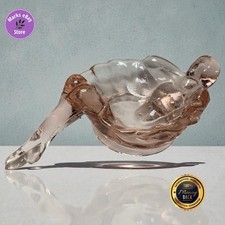 Vintage Mid-Century Pink Glass Nude Lady Figural Ashtray Risque Reclining Legs